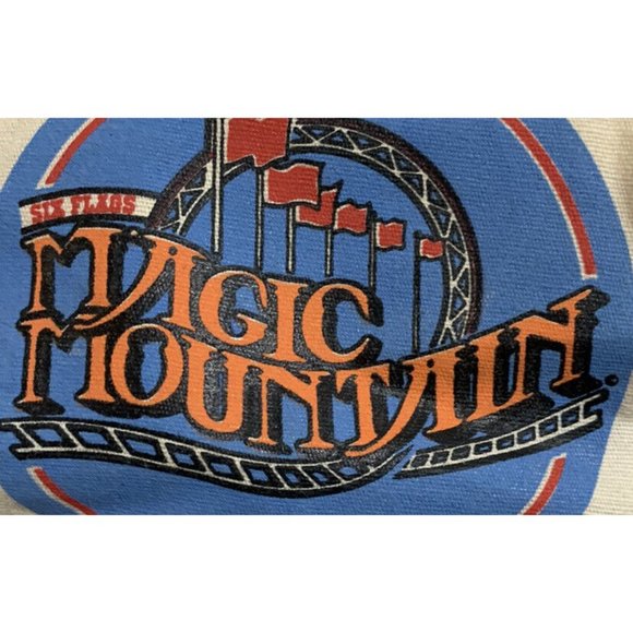 Vintage Six Flags Magic Mountain Red & White Pinwheel Cap Hat Souvenir Employee? - Picture 10 of 16